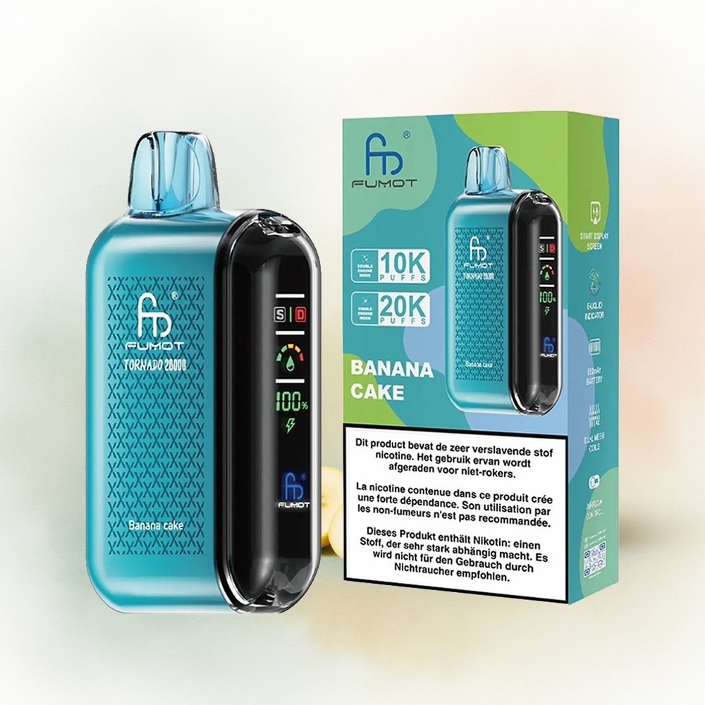 Fumot Tornado 20000 Банан Бялуу Dual Mesh Coil 20ml