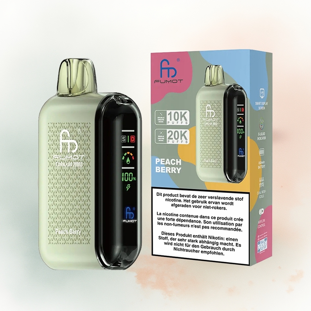 Fumot Tornado 20000 Тоор Берри Dual Mesh Coil Smart Display