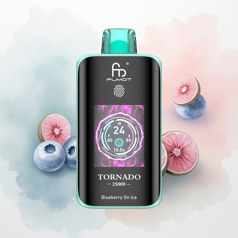 Fumot Tornado 25000 Цэнхэр Жимст Мөсөн дээр 20ml Цэнэглэгддэг Зөөврийн Зай