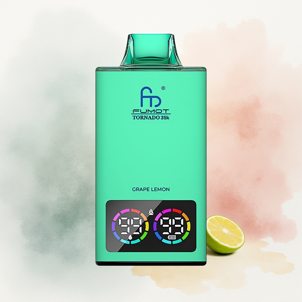 Fumot Tornado 35000 Улаан лооль усан үзэм Dual Mesh Coil Fast Charging Disposable Vape