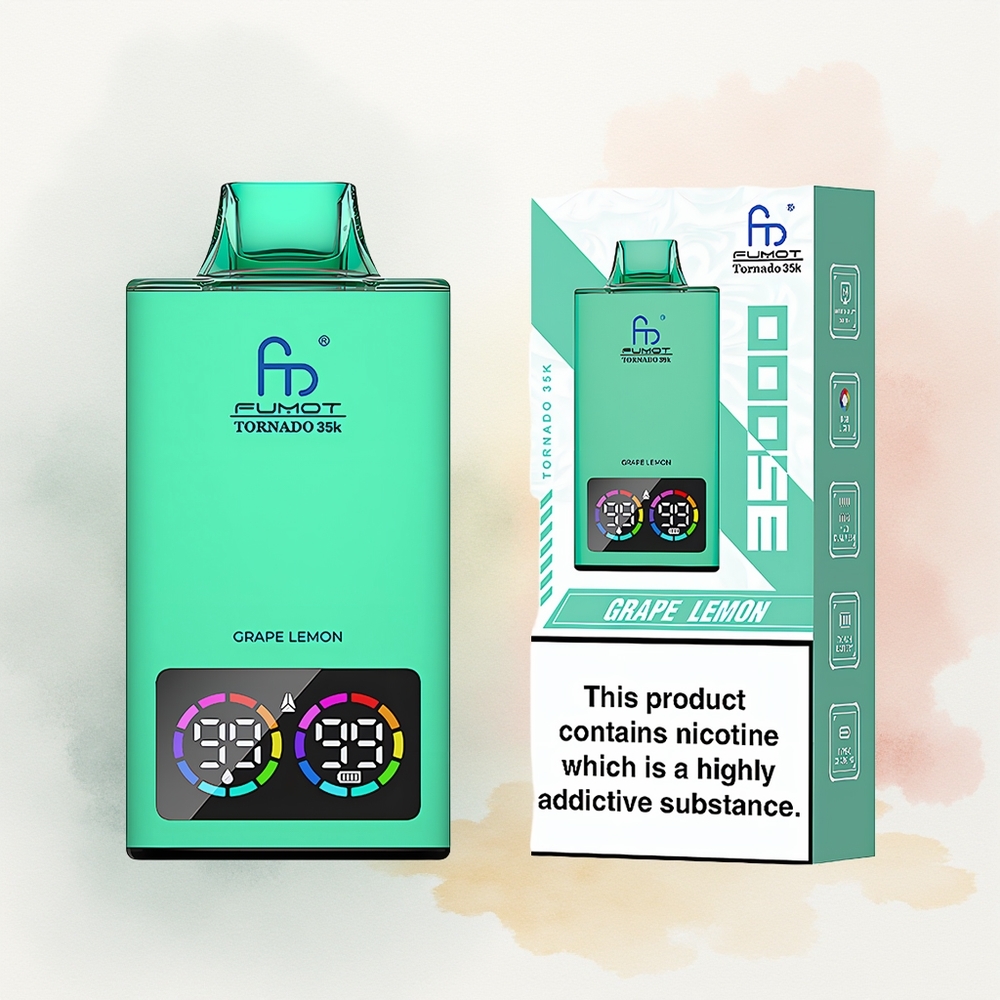 Fumot Tornado 35000 Улаан лооль усан үзэм Dual Mesh Coil Fast Charging Disposable Vape