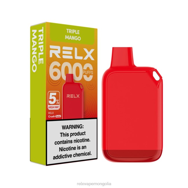 RELX Mongolia - RELX Crush Pocket 6000 5% өндөр сайхан гурвалсан манго B2B426